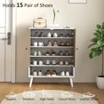 thumbnail image 4 of HOMCOM Armoire de Rangement pour Chaussures, Armoire à Chaussures à 5 Niveaux avec Portes, Ton Naturel, 4 of 10