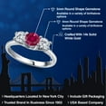thumbnail image 2 of Gem Stone King 14K White Gold Red Created Ruby & Moissanite 3-Stone Engagement Ring | 1.06 Cttw | Round 5MM and 4MM | Three Stone Wedding Anniversary Promise Ring for Women (Size 8), 2 of 6