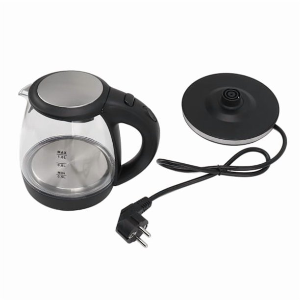 Electric Glass Kettle 2000W High Power 1L Large Capacity Automatic Shut-Off Blue Light Kettle EU Plug 220-240V 1.2