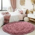 thumbnail image 3 of Socofuz 7ft Round Fluffy Rug, Washable Shag Pink Carpets for Living Room Bedroom Nursery, 3 of 7