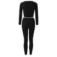 thumbnail image 5 of DHFJKG Womens Workout Set 2 Piece Yoga Tracksuit Seamless Long Sleeve Crop Top Leggings Tummy Control Sportwear Gym Outfits, 5 of 5