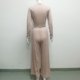 thumbnail image 4 of Pantalones Conjunto de 2 piezas para mujer, camisa ligera de manga larga y pantalón palazzo, traje deportivo Ygjytge Caqui T XL para Mujer, 4 of 7