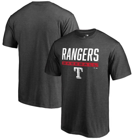 Texas Rangers Wool - Texas Rangers Fanatics Branded Win Stripe T-Shirt - Heathered Charcoal