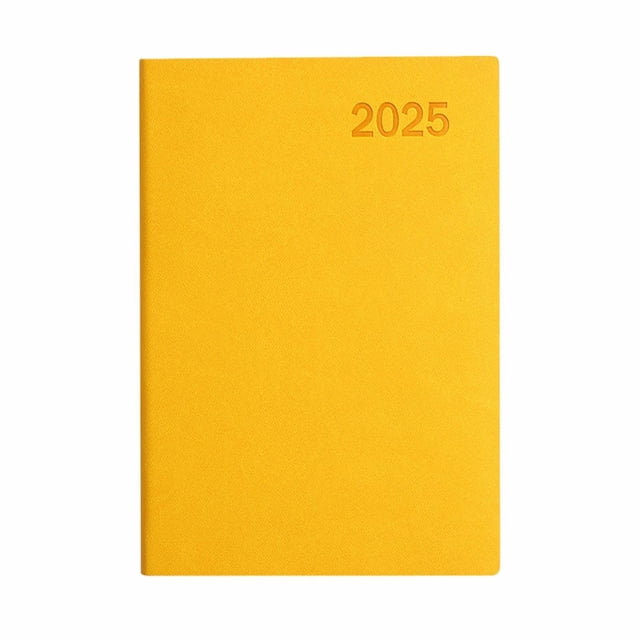 2025 Diary Week to View Diary, Business Planner and Organiser Cute Notebook Writing Books for Adults Note Pad Journals for Work Schools Note Taking Business Retro Journaling Supplies, Yellow
