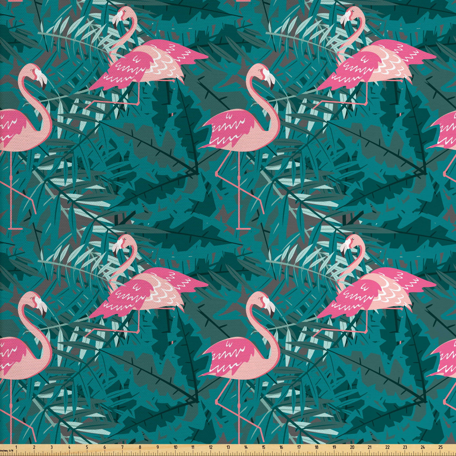 Flamingo Fabric by The Yard, Repeating Exotic Pattern of Tropic Birds ...