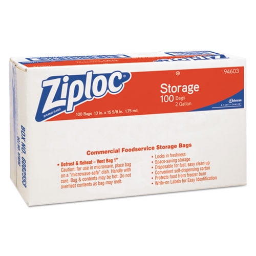 100 Pieces 2 Gallon Size 13x16 Zip Lock Reclosable Freezer Storage Bags ZIPPER for sale online 