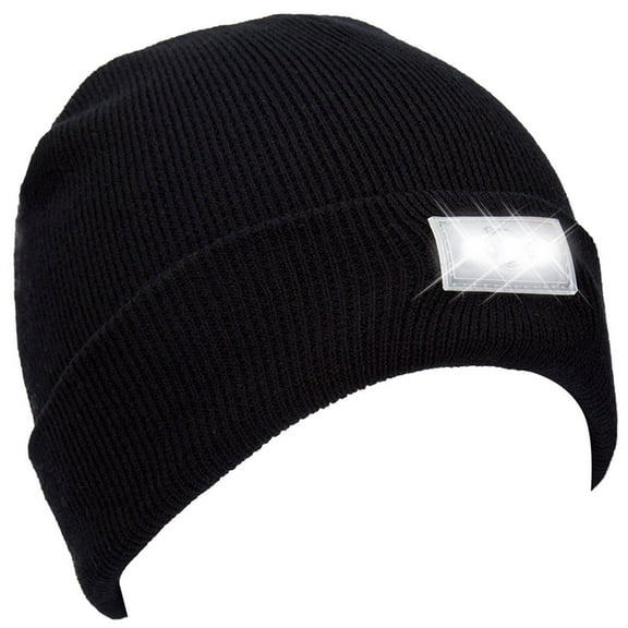 Unisex LED Knitted Beanie Hat – 5 Built-In LED Flashlights, Warm & Cozy Winter Cap for Outdoor Activities TIKA