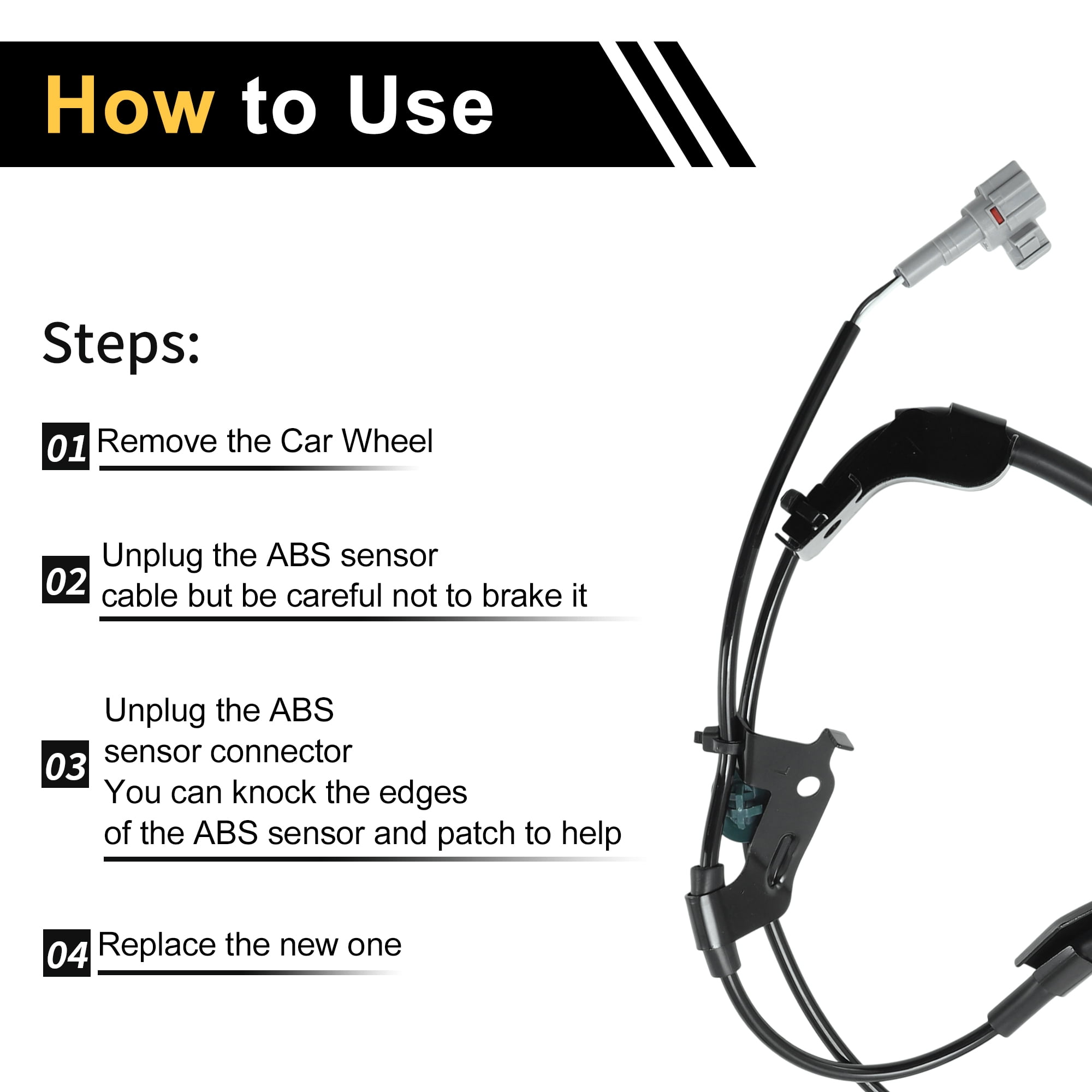 Unique Bargains 8951604040 ABS Wheel Speed Sensor for Toyota Tacoma 2005-2015