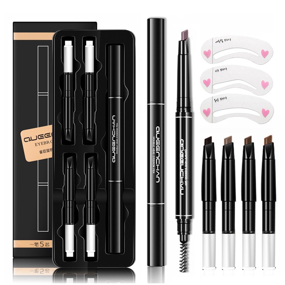 Professional Automatic Eyebrow Pencil Eye Brow Pen with 4pcs Replacement with 5 Color Eyebrow