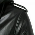 thumbnail image 3 of Noora Mens Hooded Leather Jacket Black Fitted Stylish Sports Real Black Color Leather Jacket WA530, 3 of 10