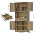 thumbnail image 3 of Homfa 71" Tall Modern Farmhouse Storage Cabinet, Kitchen Pantry with 2 Drawers and Adjustable Shelves, Brown, 3 of 7