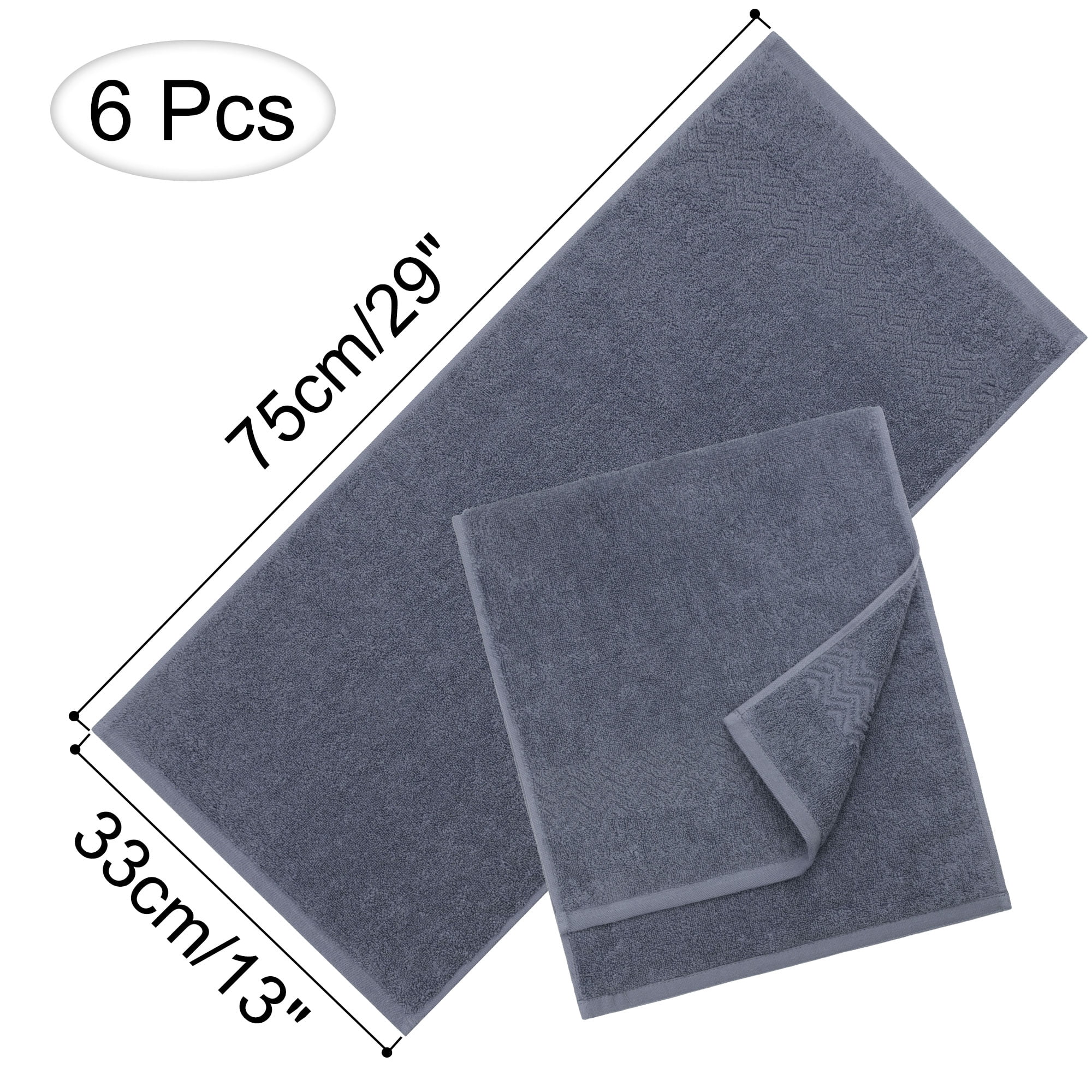PiccoCasa 6 Pack Soft Hand Towels Cotton 13 x 29" for Bathroom Dark Blue