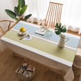 thumbnail image 1 of SHAR Outdoor Rectangular Tablecloth Anti Stain Washable Tablecloth Fabric Tablecloth Dining Table Kitchen Tablecloth Picnic Tablecloth Pompom Design Tablecloth Table Decoration(Blue-Gre, 1 of 5