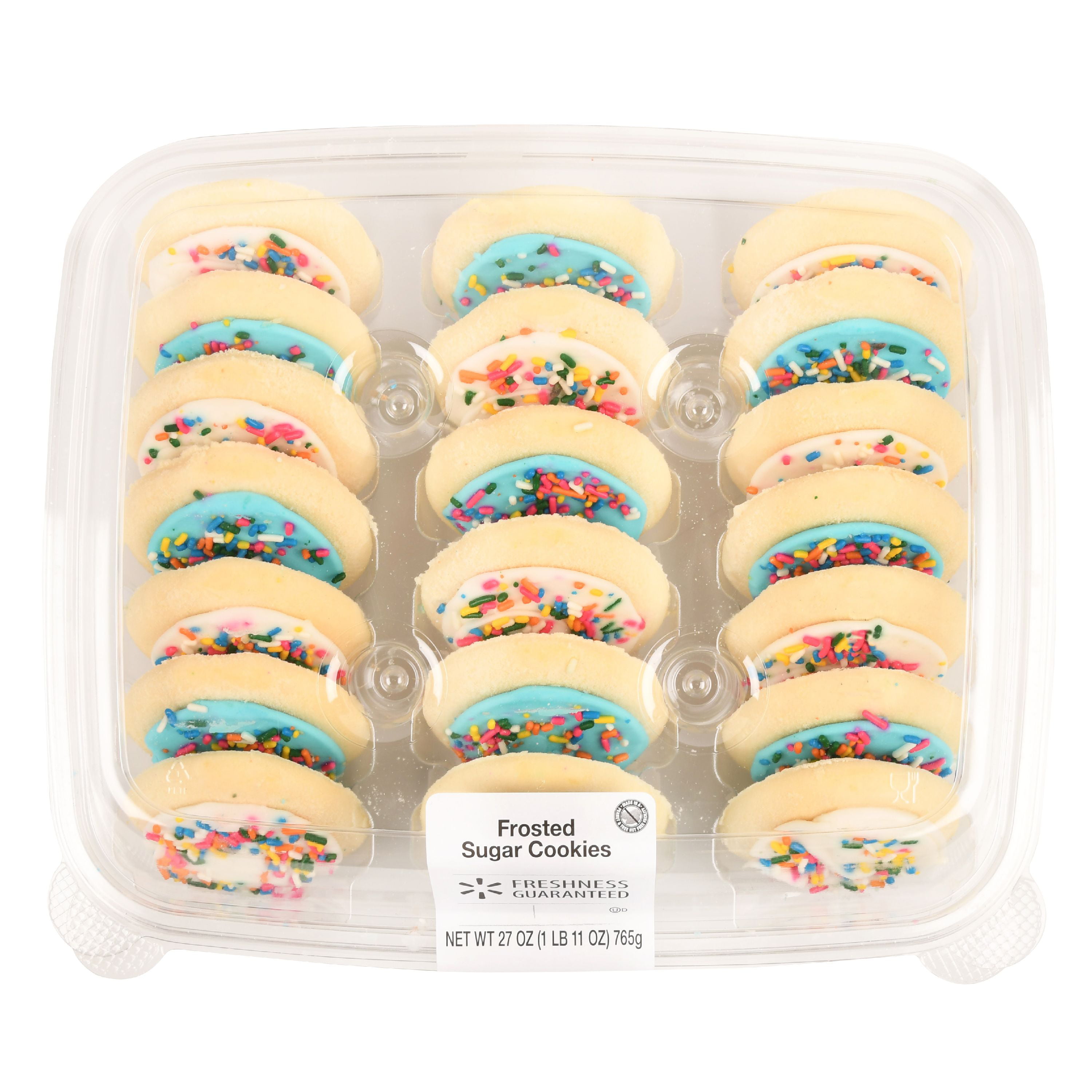 Freshness Guaranteed Multicolor Frosted Sugar Cookies 27 oz 20 Count Walmart