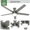 thumbnail image 5 of Hunter - Aerodyne Indoor Ceiling Fan With Light, Remote, 60-inch, Matte Silver, Casual-style, 6-speed DC Motor, Energy Star, WiFi Smarthome, 52834, for Living Rooms, Bedrooms, 5 of 18
