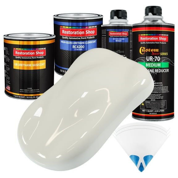WISPY White Quart URETHANE BASECOAT CLEARCOAT Car Auto Body Paint Kit
