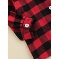 thumbnail image 6 of Bagilaanoe 2Pcs Toddler Baby Boys Christmas Outfits Letter Print Long Sleeve Plaid Shirt Tops + Jeans Denim Trousers 1T 2T 3T 4T 5T 6T Kids Fall Long Pants Set, 6 of 9