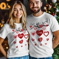 thumbnail image 3 of Camisetas para hombre, camiseta de algodón con cuello redondo, diseño de corazón y rama de árbol, manga corta, ideal para San Valentín., 3 of 8