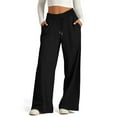 thumbnail image 7 of Mepaouo Wide Leg Sweatpants for Women 2024 High Waisted Drawstring Workout Loose Flare Sweats(Black,XL), 7 of 7