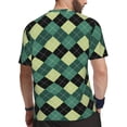 thumbnail image 2 of Rocae Green Squares for Men's Mesh Quick-Dry Short Sleeve Workout T-Shirt,Mens Crew Neck Tee Lightweight Soft Classic T Shirts 4X-Large, 2 of 9