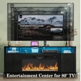 thumbnail image 3 of ANPOO 71" Fluted Fireplace TV Stand for 75/85" TVs with 36" Electric Fireplace, Modern Entertainment Center with LED Light & Power Outlet, Wooden Media Console TV Stand for Living Room, Black, 3 of 9