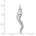 thumbnail image 3 of Sterling Silver Rhodium-Plated Italian Horn Pendant (38 X 8) Made In Italy qc6089, 3 of 3
