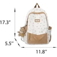 thumbnail image 5 of 2024 Cute Preppy Bag Floral Printed Kawaii Backpack Cottagecore Aesthetic Backpack Laptop Daypack (Gray), 5 of 8