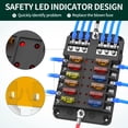 thumbnail image 3 of Bloque de fusibles DaierTek de 12 vías, 12 V con indicador LED marino, 100 A, 3 of 6