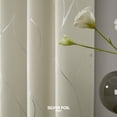 thumbnail image 4 of Deconovo Silver Wave Foil Print Blackout Curtain for Living Room, 42W x 72L inch, 2 Panels, Light Beige, 4 of 6