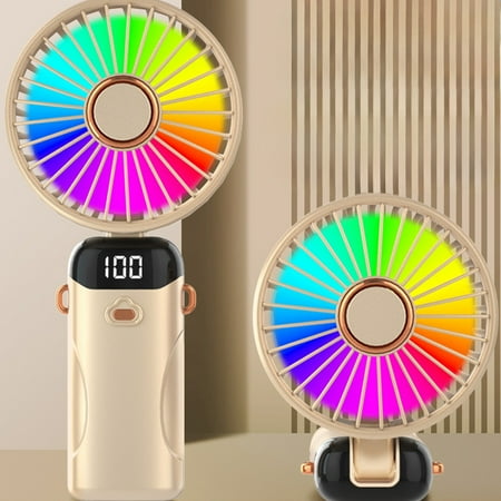 

Christmas Clearance Mini Fan Handheld Fan Digital Display Desktop Fold Mini Portable Office Pupil Small Fan Gift
