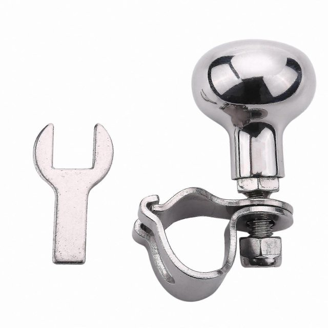 Heavy Duty Stainless Steel Steering Wheel Spinner for Car, Truck, Marine, and Boat Applications
