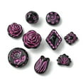 thumbnail image 2 of 9 Style Opaque Acrylic Beads Flower Black 9~18x10.5~16.5x3.5~14.5mm Hole: 1.5~2mm, 2 of 7