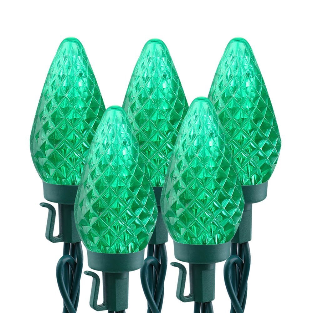 Brizled Faceted C9 LED String Lights, 25 LED 16ft Christmas Lights