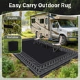 thumbnail image 3 of SIXHOME Outdoor Rug 8'x10' Waterproof Reversible Patio Rug Boho Geometric Indoor Outdoor Rugs Lightweight Plastic Straw Ourdoor Carpet for RV Camping Deck Balcony Modern Porch Decor Black and Gray, 3 of 7