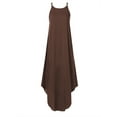 thumbnail image 5 of Womens Plus Size Spaghetti Strap Casual Solid Color Flowy Swing Dresses FZH, 5 of 6