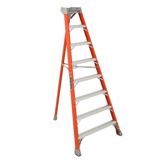 Louisville Ladder 8' Fiberglass Tripod Ladder, 12' Reach, 300 lbs Load Capacity, FT1508