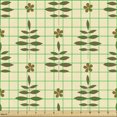 thumbnail image 2 of Floral Fabric by the Yard, Foliage Leaves with Blossoms on Cream Toned Vintage Style Background, Upholstery Fabric for Dining Chairs Home Decor Accents, Reseda Green Brown Cream by Ambesonne, 2 of 5