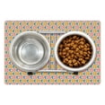 thumbnail image 1 of Retro Pet Mat for Food and Water, Vintage Simple Floral Petals with Foliage Pattern as Sixties Seventies Graphic Design, Non-Slip Rubber Mat for Dogs and Cats, 18" X 12", by Ambesonne, 1 of 2