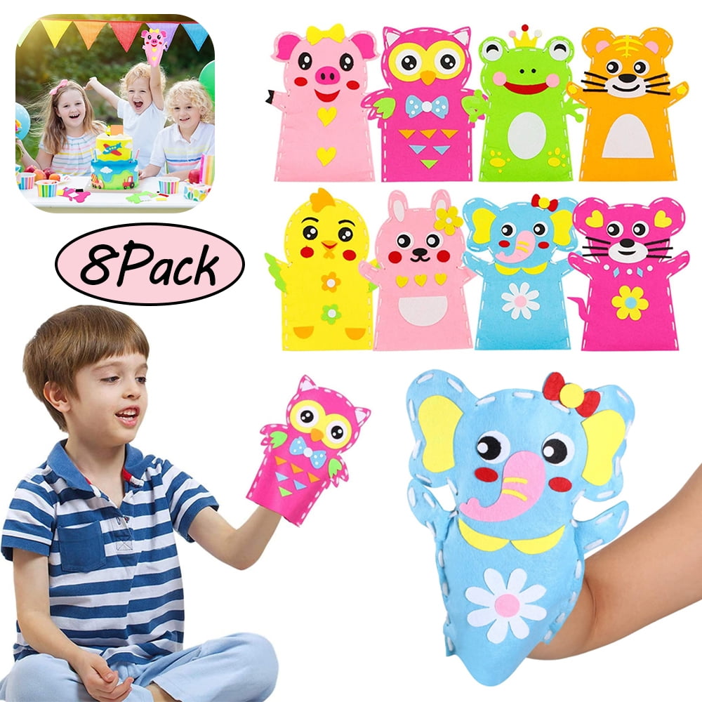 LNKOO 8 Pack Hand Puppets Animal Art Craft Felt Sock Puppet DIY Make Your Own Puppet Kits Early Learning Classroom Family Storytelling Games Pretend Party Supplies for Toddles Boys Girls LNKOO 8 Pack Hand Puppets Animal Art Craft Felt Sock Puppet DIY Make Your Own Puppet Kits Early Learning Classroom Family Storytelling Games Pretend Party Supplies for Toddles Boys Girls