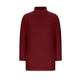 thumbnail image 4 of Womens Tops Fall Fashion Fuzzy Fleece Pullover Sweatshirt Fall Winter Clothes Soft Warm Long Hoodie With Pocket Blouses For Women, 4 of 7