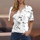 thumbnail image 2 of Camisetas de Manga Corta para las Mujeres Impreso Cuello en V Top Casual, Ligero Y Suave de Algodón para las Mujeres, 2 of 5