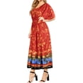 thumbnail image 2 of HAPPY BAY Women's Summer Loungewear Casual Kaftan Beach Cover Up Slit Dress Maxi Dresses Caftans for Women 2X-3X Orange, Palm Tree, 2 of 5