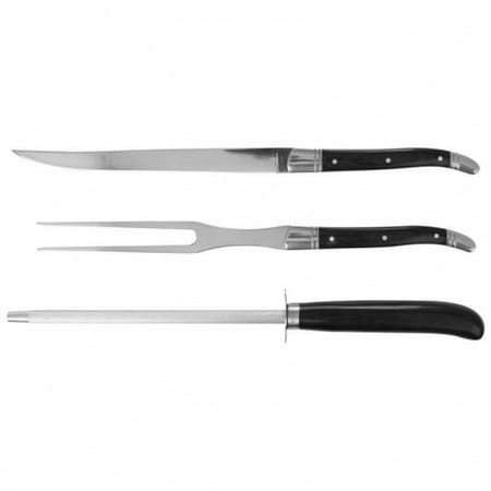 Slitzer 3-piece European Style Carving Set, Slicing Knife, Fork and Sharpener in a Gift
