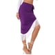 thumbnail image 4 of Falda Bodycon con Flecos Inspire Chic para Mujer, Falda Midi Asimétrica con Cintura Ajustable, Color Púrpura, Talla S, 4 of 6