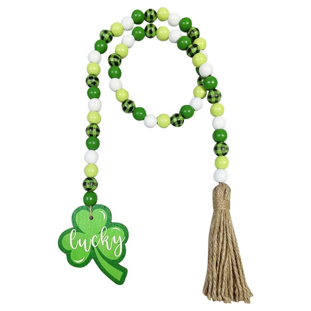 Ramiter Irish Festival Wooden Bead String Festival Rope Tassel Bead String Tray Ornaments