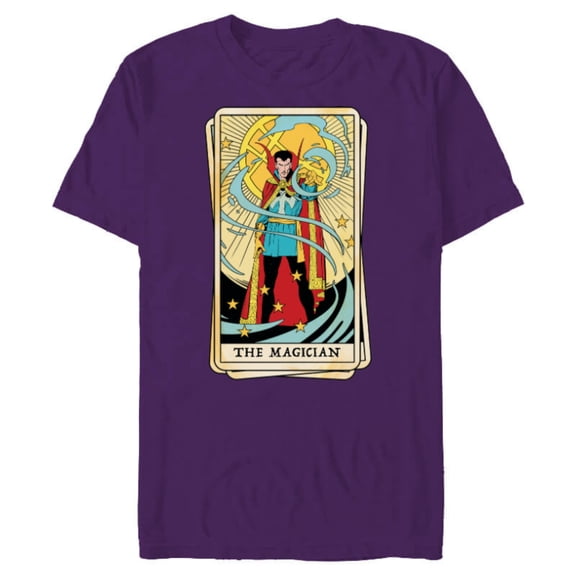 Marvel Tarot Doctor Strange as the Magician Card - Short Sleeve Blended T-Shirt for Adults - Customized-Purple