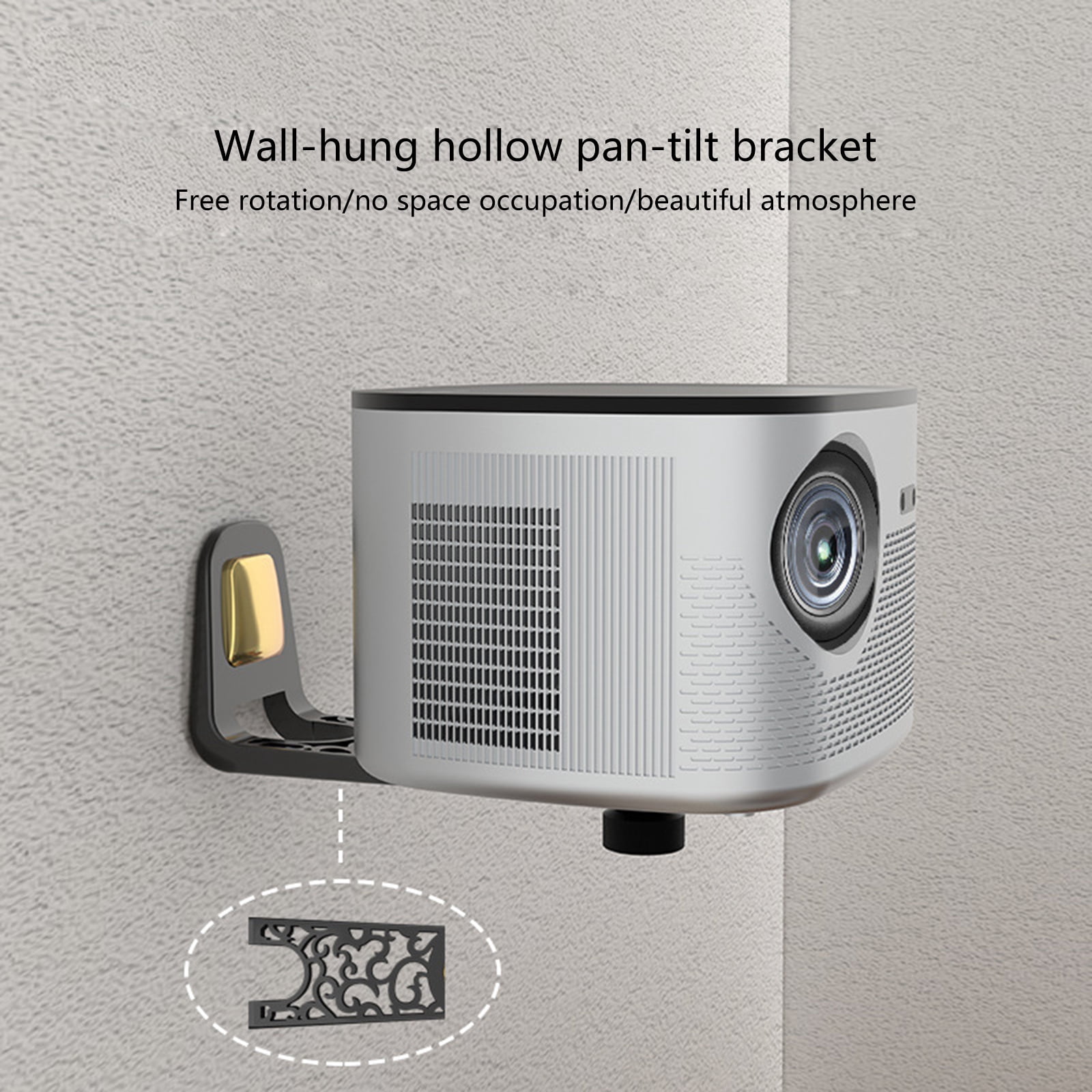 Wall Mount Bracket Holder Projector Storage Shelf Angles Adjustable Aluminum Alloy Organiser Bracket Display Rack