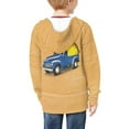 thumbnail image 4 of Xoenoiee Vintage Blue Truck Lemon Print Kids Casual Sweatshirt Zip up Hooded Sports Jacket with Pocket Boys Girls Teens Long Sleeve Athletic Hoodie Outwear, 8-10 Years, 4 of 7