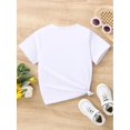 thumbnail image 2 of Happy Easter Graphic Tee for Girls - White Short Sleeve T-Shirt with Colorful Bunny and Flower Design, Casual Round Neck, Polyester, Breathable & Comfortable for Outdoor Activities, Summer Fashion fo, 2 of 6