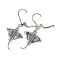 thumbnail image 2 of 925 Sterling silver Hawaiian stingray fish abalone shell paua leverback earrings, 2 of 3